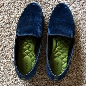Birdies Velvet Starling Loafer in Blue with Green Lining
